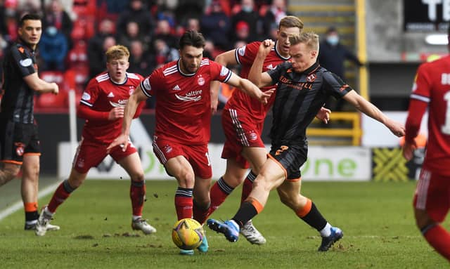 Aberdeen and Dundee United drew 1-1 at Pittodrie. (Photo by Craig Foy / SNS Group)