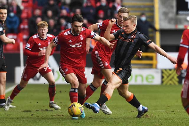 Aberdeen and Dundee United drew 1-1 at Pittodrie. (Photo by Craig Foy / SNS Group)