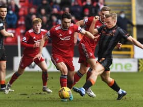 Aberdeen and Dundee United drew 1-1 at Pittodrie.  (Photo by Craig Foy / SNS Group)