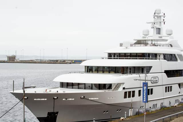 Super yacht Saint Nicolas has docked in Leith.