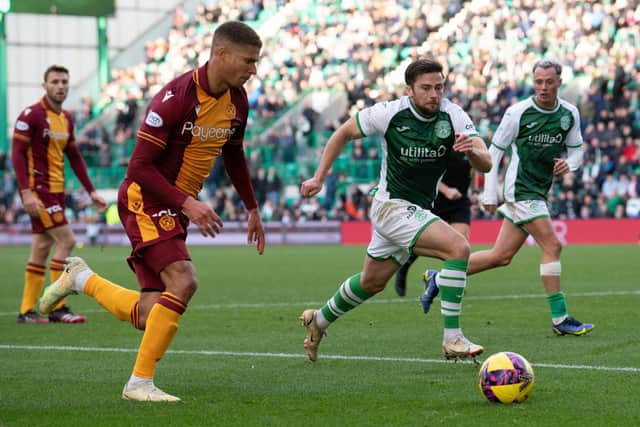 Hibs' Lewis Stevenson made his 550th appearance for the club.