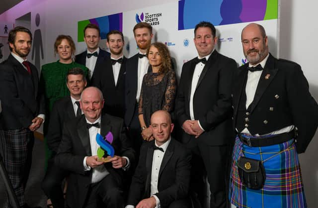 GEO Foundation and Visit Scotland representatives were joined by partners across golf in Scotland to celebrate winning the inaugural Sustainability in Scottish Sport Award in Edinburgh. Picture: Craig Watson