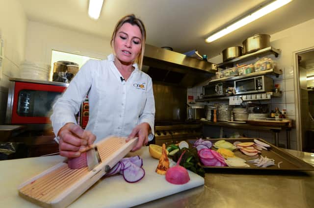 French chef Claire Vallee, of the vegan restaurant ONA in Ares, near Bordeaux, has become the first to win a Michelin Guide star for an establishment serving only animal-free products in France (Picture: Mehdi Feouach/AFP via Getty Images)