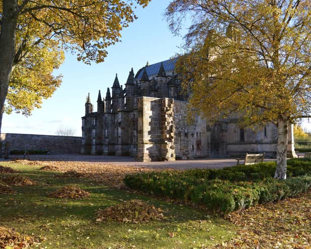 Autumn is a glorious time to visit this mediaeval chapel, which was the inspiration for Da Vinci Code