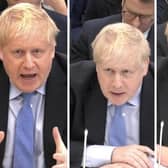 Boris Johnson being grilled by the committee