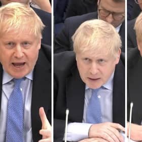 Boris Johnson being grilled by the committee