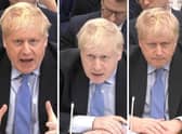 Boris Johnson being grilled by the committee