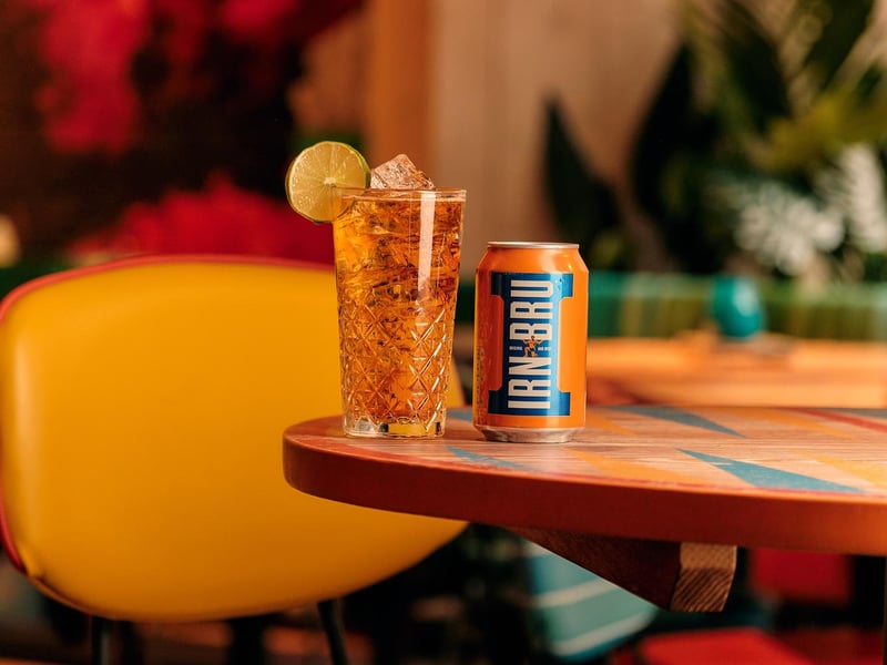 Irn Bru can often be found in cocktails, such as this Bru and Stormy from Turtle Bay in Glasgow.