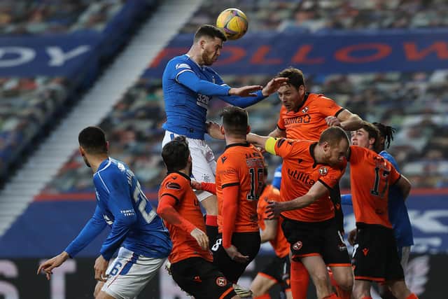 Jack Simpson in action during his debut for Rangers against Dundee United at Ibrox in February. The former Bournemouth defender will be pushing for more game time this season. (Photo by Ian MacNicol/Getty Images)
