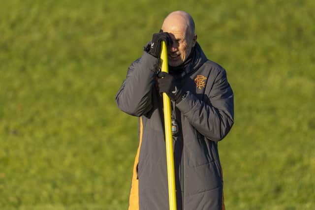 Phillipe Clement oversees Rangers training on Wednesday ahead of the trip to Seville to face Real Betis. (Photo by Ross MacDonald / SNS Group)