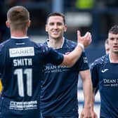 Ex-Hibs player Paul Hanlon (centre) celebrates making it 1-0 during a pre-season friendly match between Raith Rovers and Inverness Caledonian Thistle at Stark's Park (Photo by Paul Devlin / SNS Group)