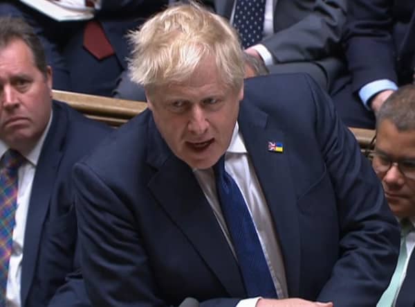 Prime Minister Boris Johnson speaks during Prime Minister's Questions in the House of Commons, London. Picture date: Wednesday April 20, 2022.