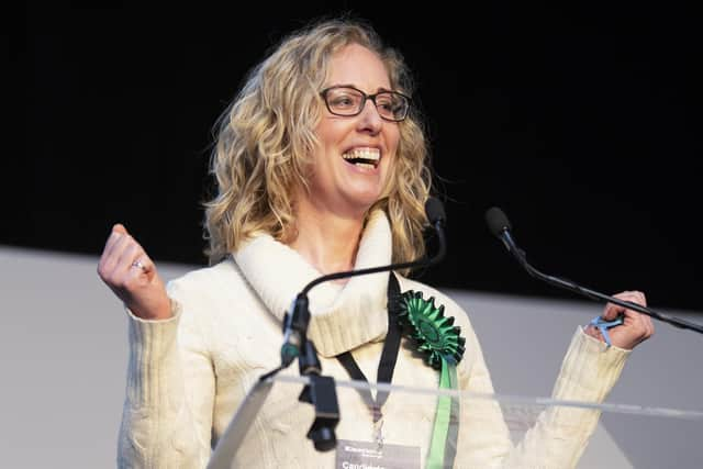 List candidate Green Party winner Lorna Slater in the Scottish Parliamentary Elections at Ingliston Highland Centre, Edinburgh.