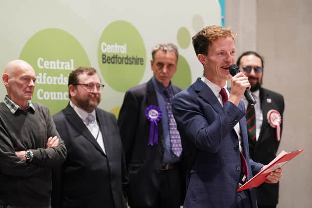 Alistair Strathern after winning the Mid Bedfordshire by-election. Image: Joe Giddens/Press Association.