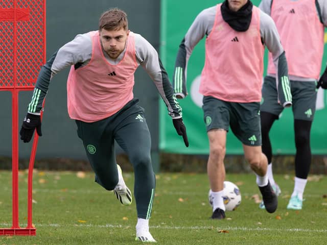 James Forrest remains Celtic's quickest winger - even in measuring up to the juggernaut Daizen Maeda - Brendan Rodgers has revealed in defending the 32-year-old's continued contribution. {Pic by Craig Williamson/ SNS Group)