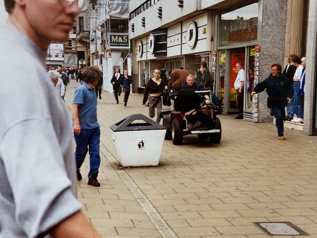 Curious Princes Street shoppers looked on in 1995 as filming commenced on one of the most iconic scenes in British movie history - the opening scene of Trainspotting.
