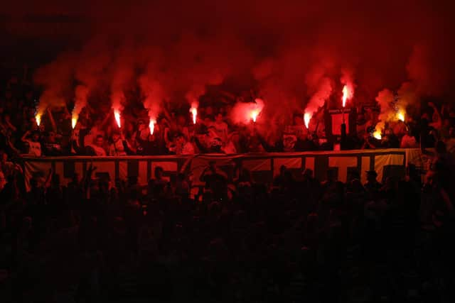 Celtic fans are seen during the Cinch Scottish Premiership match between Celtic and Aberdeen at Celtic Park. Picture: Ian MacNicol/Getty Images