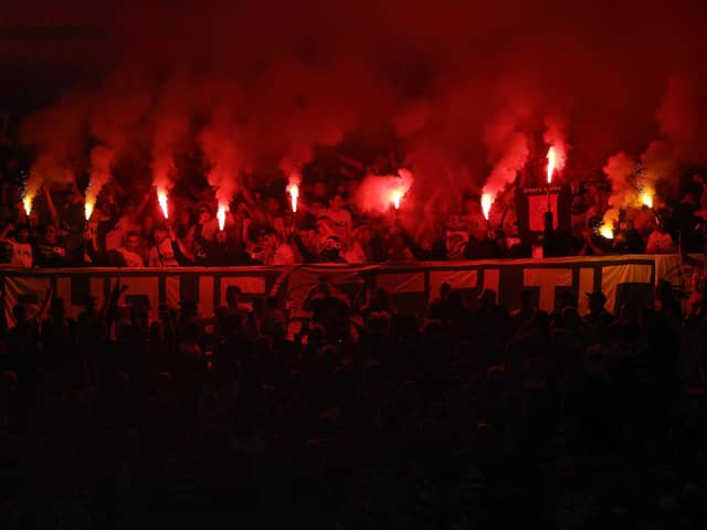 Celtic fans are seen during the Cinch Scottish Premiership match between Celtic and Aberdeen at Celtic Park. Picture: Ian MacNicol/Getty Images