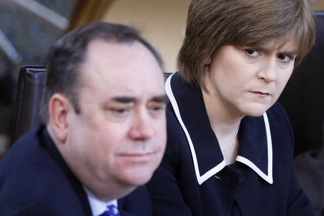 Then First Minister Alex Salmond and then Deputy First Minister Nicola Sturgeon during First Minister's Questions at the Scottish parliament in Edinburgh.