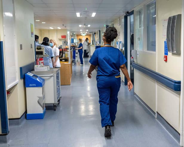 A general view of staff on a NHS hospital ward. PIC: Jeff Moore/PA Wire