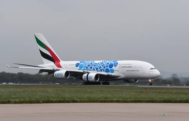 Emirates launched the Airbus A380, the world's largest passenger plane, on its Glasgow-Dubai route last year. Picture: Mark Runnacles/PA Wire
