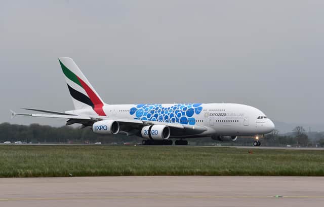 Emirates launched the Airbus A380, the world's largest passenger plane, on its Glasgow-Dubai route last year. Picture: Mark Runnacles/PA Wire