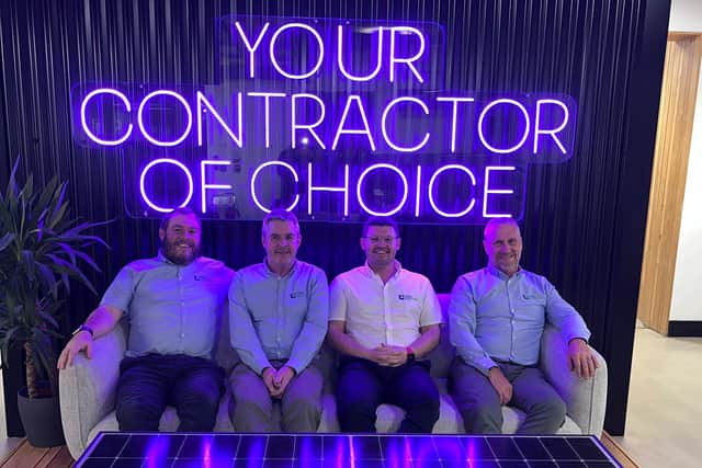 (L-R): Dave Aitken (mechanical, electrical & renewables director), David Aitken (co-founder & operations director), Douglas Aitken (co-founder & MD) and Tom Tracy (operations sirector)