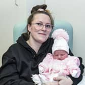 Baby Lexi, pictured here with her mother Marissa McLean, 31, was the first baby born on Christmas Day at the Royal Infirmary of Edinburgh. The little girl arrived at 12.59am and weighed 7lb 8oz.