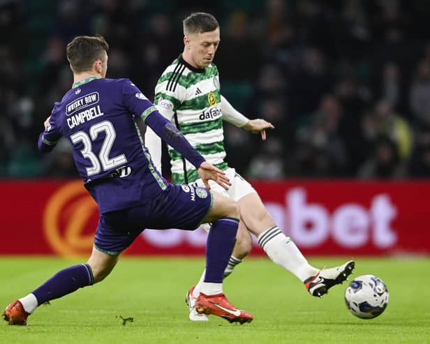 Celtic's Callum McGregor played further forward in the 4-1 win over Hibs on Wednesday. (Photo by Rob Casey / SNS Group)