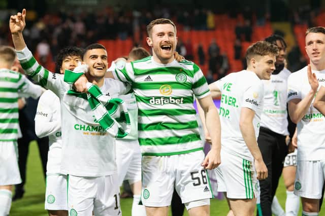 Anthony Ralston - No 56 - was the standout performer as a 1-1 draw against Dundee United saw Celtic regain the league title (Photo by Ross Parker / SNS Group) (Photo by Ross Parker / SNS Group)