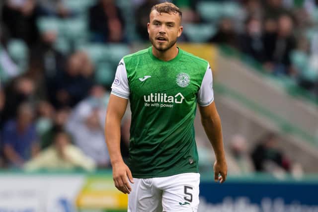 Hibs defender Ryan Porteous was sent off against Rangers. Picture: SNS