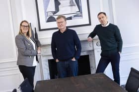 Justine Muir, Alan Crawley and Chris Foley of Optima Partners. Picture: Duncan McGlynn