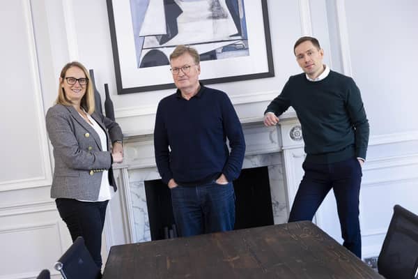 Justine Muir, Alan Crawley and Chris Foley of Optima Partners. Picture: Duncan McGlynn
