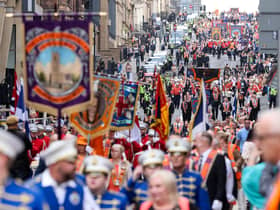 Members of the Orange Order and their supporters marched through Glasgow on Saturday