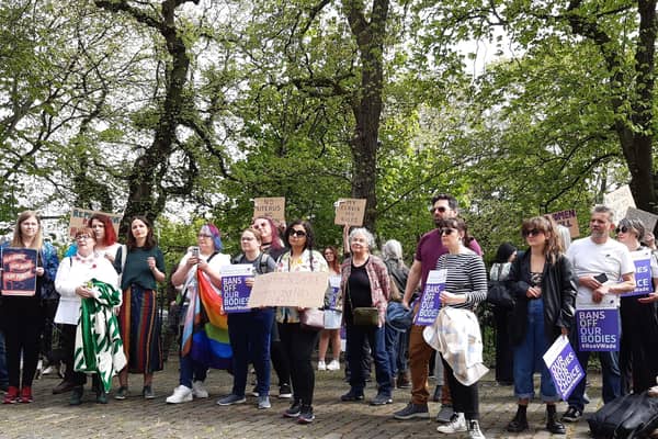 Around 100 people attended the rally. Picture: Elsa Maishman