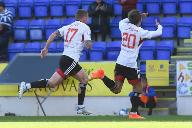 Leighton Clarkson celebrates his winning goal for Aberdeen against St Johnstone.