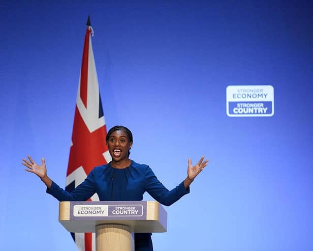 UK Conservative leader Kemi Badenoch has pledged to build a £10 billion air defence system named 'Britannia Shield', which was initially described by party officials as 'in essence, a British Iron Dome' (Picture: Christopher Furlong/Getty Images)