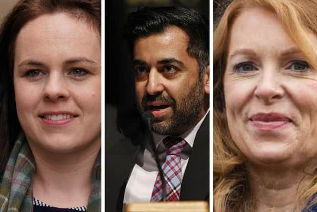 The three SNP leadership candidates - Kate Forbes, Humza Yousaf and Ash Regan