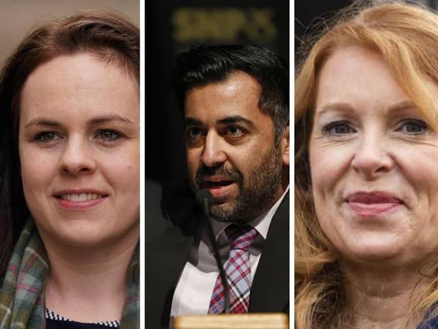 The three SNP leadership candidates - Kate Forbes, Humza Yousaf and Ash Regan