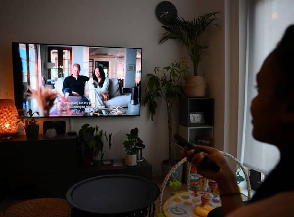 The Netflix documentary about Prince Harry and Meghan Markle appears to show two people extremely aware of, and tormented by, their public image (Picture: Daniel Leal/AFP via Getty Images)