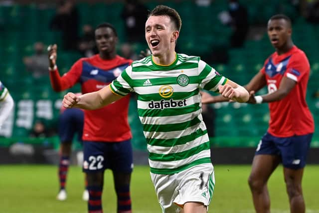 Celtic's David Turnbull celebrates his winner against Lille that he believes can cement his place in Neil Lennon's side. (Photo by Rob Casey / SNS Group)