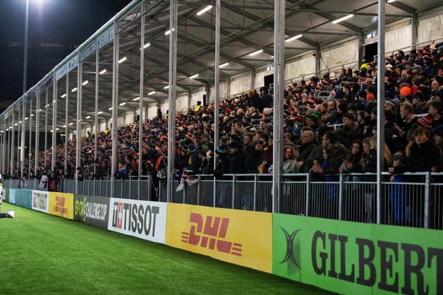 Edinburgh fans made plenty of noise during the Challenge Cup win over Brive at the DAM Health Stadium. (Photo by Ross Parker / SNS Group)