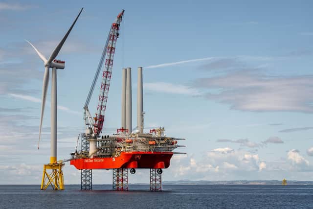 The turbine was installed at the Neart na Gaoithe (NnG) wind farm project by Siemens Gamesa using a specialist jack-up wind turbine construction vessel.