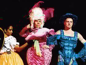 Andy Bell and Vince Clarke drag up at the Edinburgh Playhouse in 1992