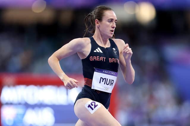 Laura Muir of Team Great Britain competes in the Women's 1500m Final on day fifteen of the Olympic Games Paris 2024 at Stade de France on August 10, 2024 in Paris, France. (Photo by Michael Steele/Getty Images)