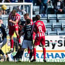 Shaun Rooney heads home St Johnstone's equaliser against Dundee.