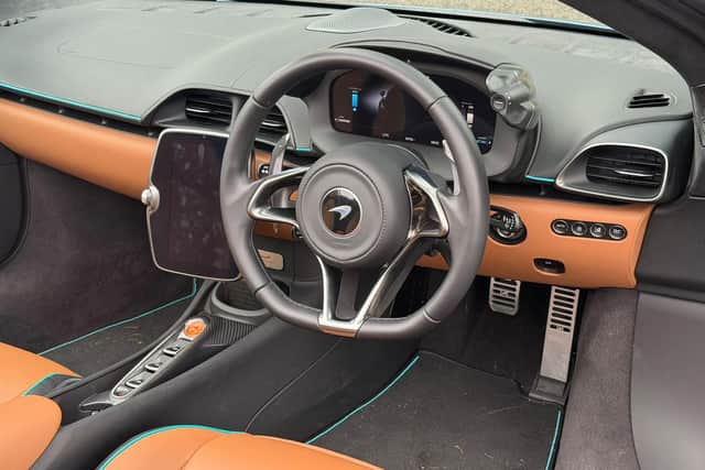 The Artura Spider features a driver-focused dashboard layout. Picture: Roger Deacon