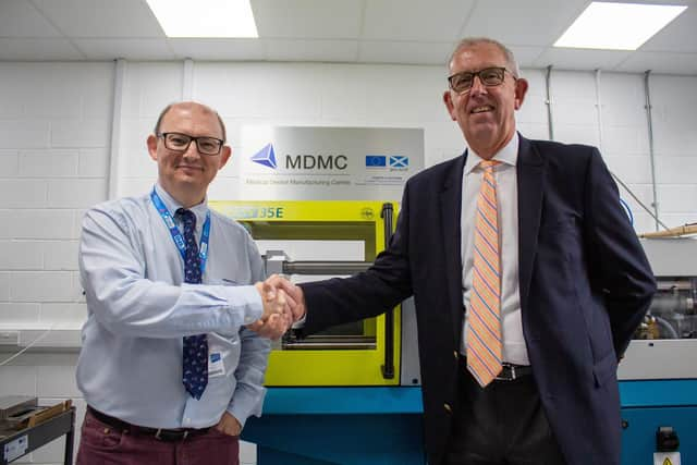 From left: Professor Marc Desmulliez, manager of the MDMC at Heriot-Watt, and Graham Watson, executive chair of InnoScot Health. Picture: contributed.