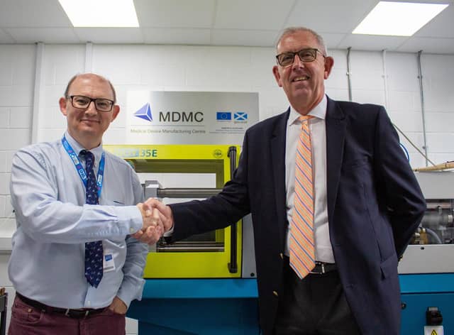 From left: Professor Marc Desmulliez, manager of the MDMC at Heriot-Watt, and Graham Watson, executive chair of InnoScot Health. Picture: contributed.