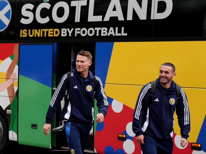 Scotland's Scott McTominay (left) and John McGinn arrive at their team hotel in Garmisch-Partenkirchen, Germany, at the beginning of their Euro 2024 campaign.
